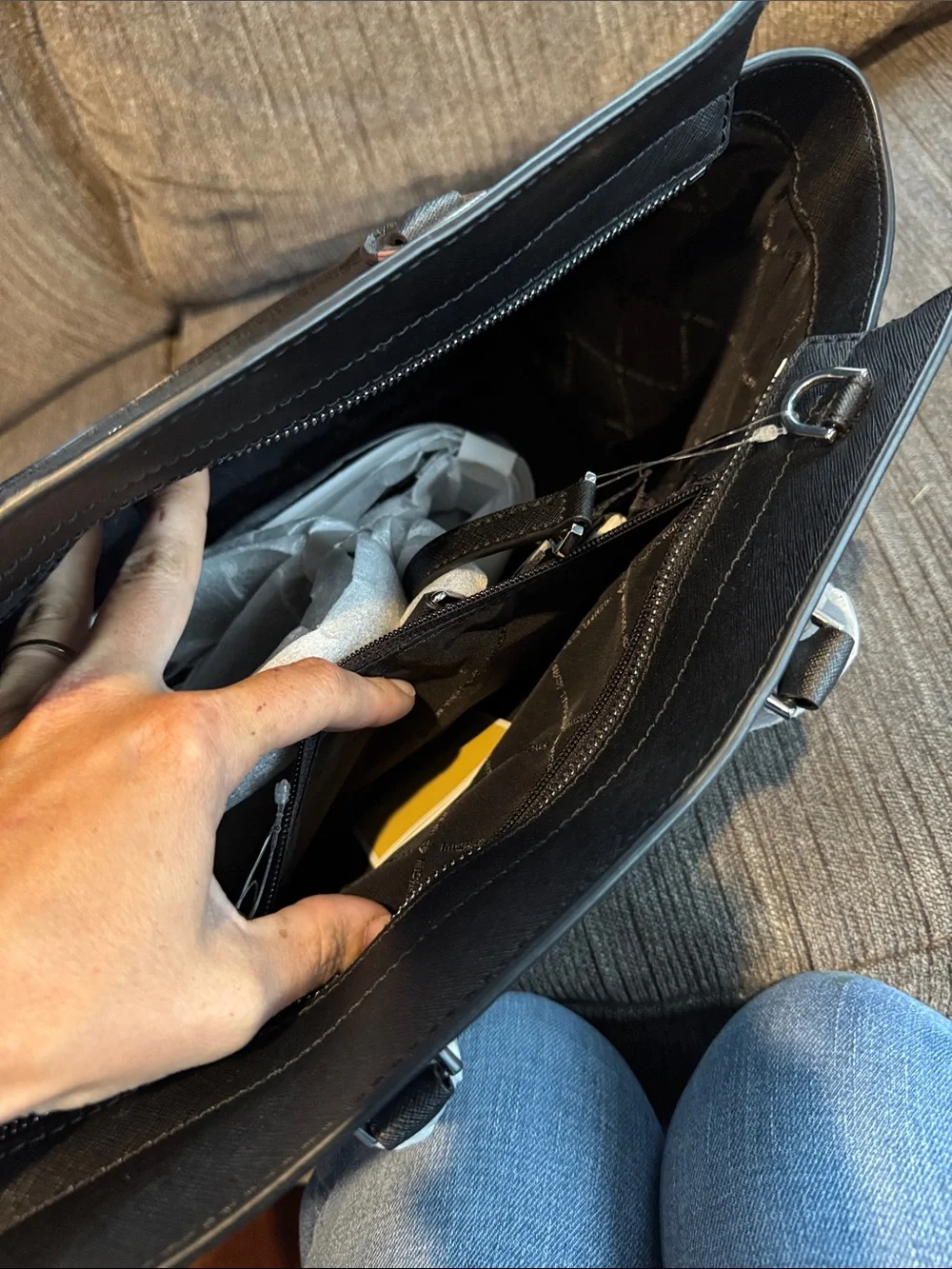 Michael Kors Black Saffiano Satchel Tote